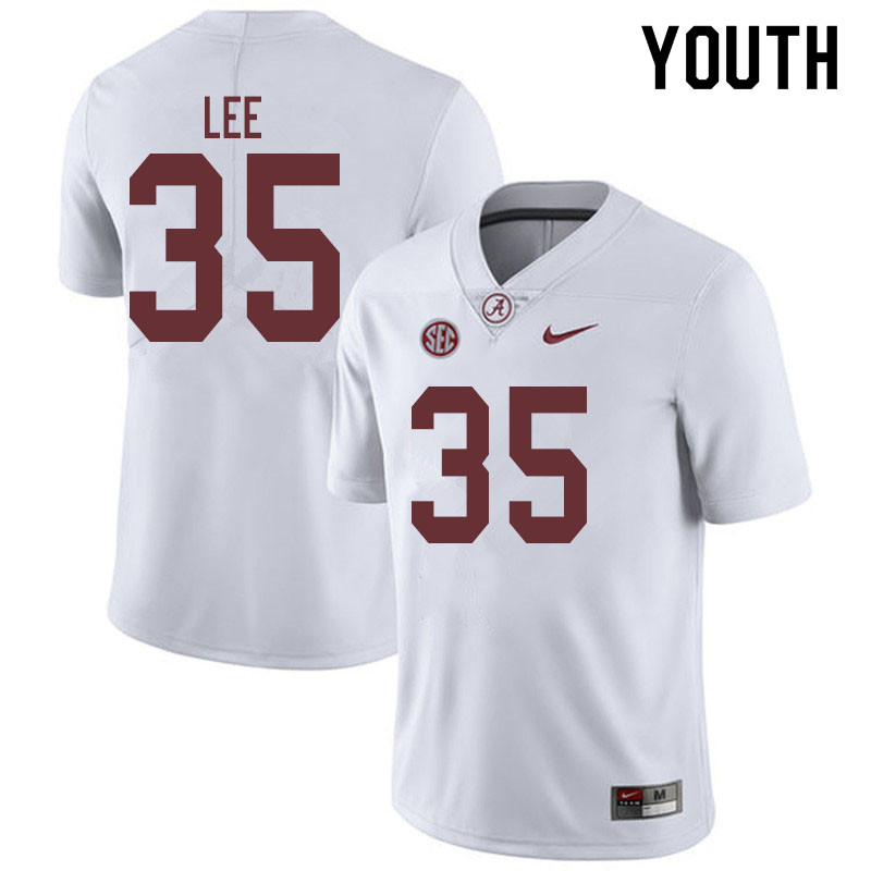 Alabama Crimson Tide Youth Shane Lee #35 White NCAA Nike Authentic Stitched 2019 College Football Jersey WY16E04AF